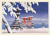 Snow at Itsukushima by Hasui – Japanischer Holzschnitt Winterlandschaft Fine Art Poster — Ansicht 3