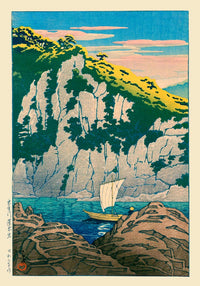 Rocks on The Kiso River – Kunstdruck Hasui Shin-Hanga Museumqualität — Ansicht 3