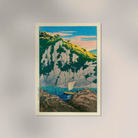 Rocks on The Kiso River – Kunstdruck Hasui Shin-Hanga Museumqualität — Ansicht 2