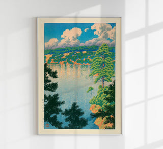 Akisu Lake – Hasui Kawase | Shin-Hanga Holzschnitt | Japanische Landschaft