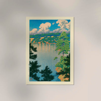 Akisu Lake – Hasui Kawase | Shin-Hanga Holzschnitt | Japanische Landschaft