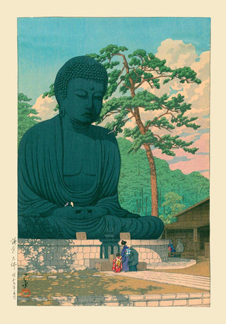 Great Buddha at Kamakura by Hasui | Kunstdruck | japanischer Holzschnitt