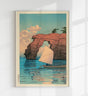 Zaimoku Island in Matsushima by Hasui – Japanischer Holzschnitt Fine Art Print UV-beständig