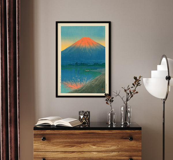 Mount Fuji Fujikawa by Hasui - Japanese Landscape Art Print | Archival Quality