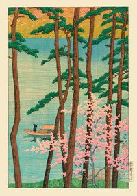 Spring in Arashiyama by Hasui – Japanische Frühlingslandschaft Fine Art Poster — Ansicht 4