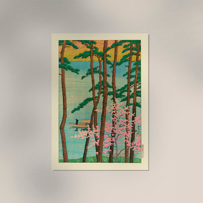 Spring in Arashiyama by Hasui – Japanische Frühlingslandschaft Fine Art Poster