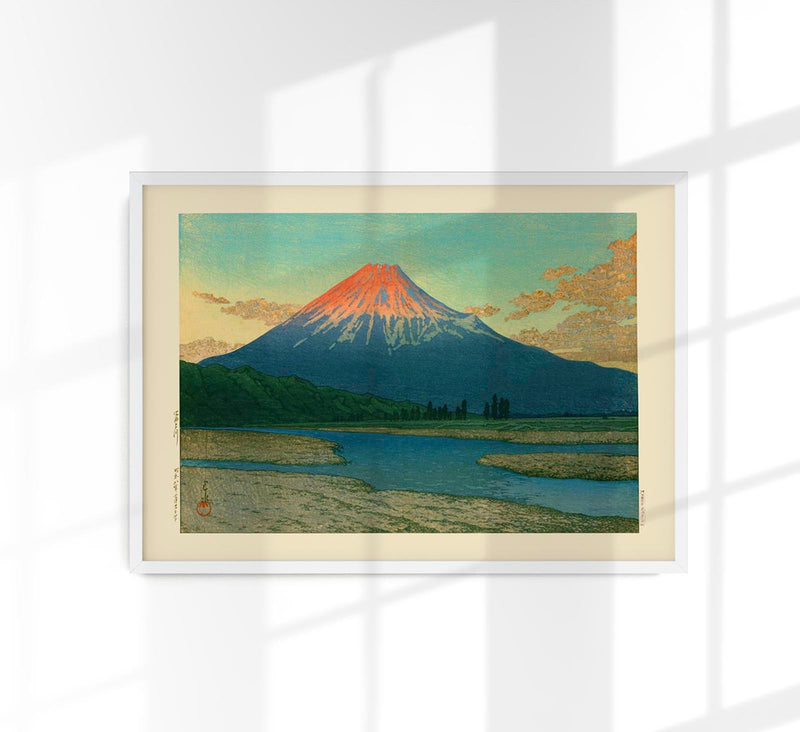 Mount Fuji Fujikawa by Hasui Poster – Japanese Woodblock Print Shin-Hanga Fine Art — Patroa Studio