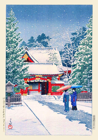 Snow at Hie Shrine – Fine Art Print | Japanische Winterkunst | Hasui Kawase