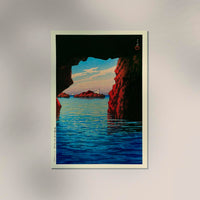 Kōjaku Cavern at Oga Peninsula – Fine Art Canvas von Kawase Hasui — Ansicht 3