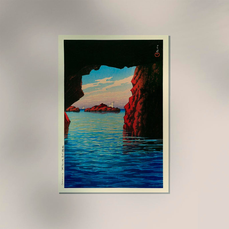 Kōjaku Cavern at Oga Peninsula – Fine Art Canvas von Kawase Hasui — Ansicht 3