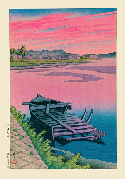 Akita Tsuchizaki – Hasui Kawase Shin-Hanga Woodblock Print Japanese Landscape
