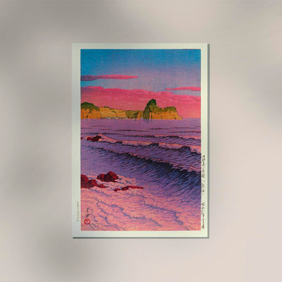 Morning Sea at Shiribeshi Poster – Hasui Kawase Japanese Woodblock Print Fine Art
