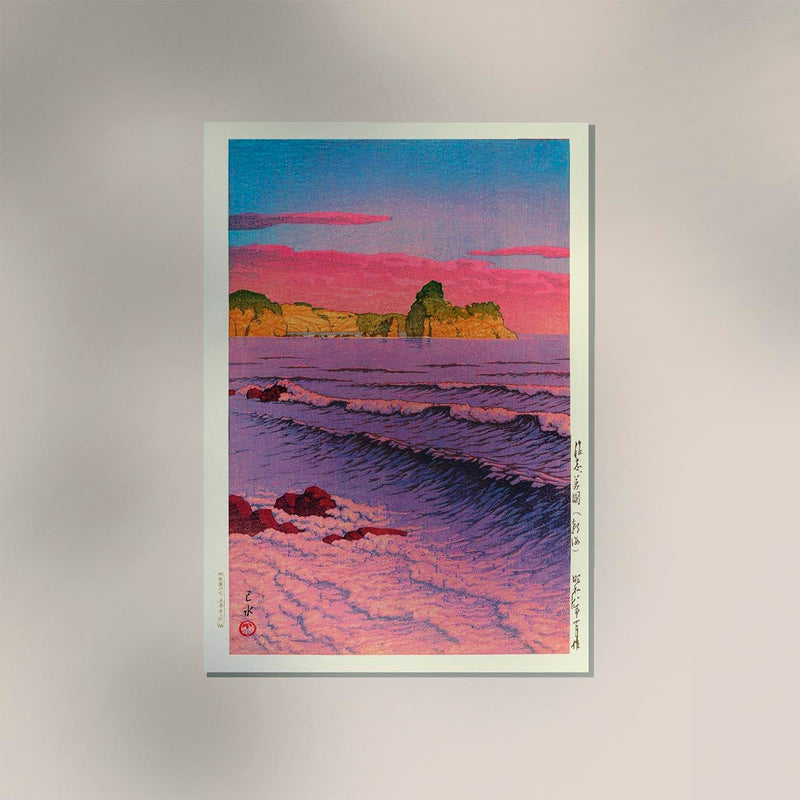 Morning Sea at Shiribeshi Poster – Hasui Kawase Japanese Woodblock Print Fine Art — Ansicht 3