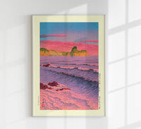 Morning Sea at Shiribeshi Poster – Hasui Kawase Japanese Woodblock Print Fine Art — Ansicht 1