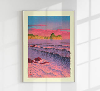 Morning Sea at Shiribeshi by Hasui Poster – Japanischer Holzschnitt | Shin-Hanga | Fine Art Edition