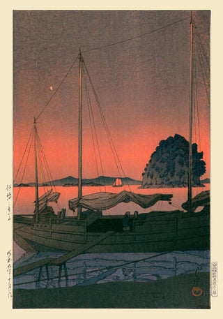 Harbour Sunset by Hasui – Fine Art Print | UV-Resistant | Canvas Edition