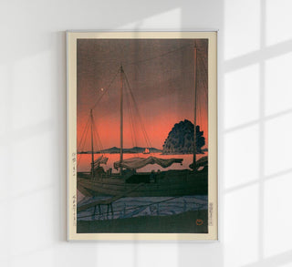 Harbour Sunset by Hasui – Fine Art Print | UV-Resistant | Canvas Edition