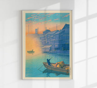 Morning at Dotonbori in Osaka – Hasui Print | Fine Art Poster | UV-beständig