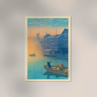 Morning at Dotonbori in Osaka – Hasui Print Fine Art Poster UV-resistant — Ansicht 2