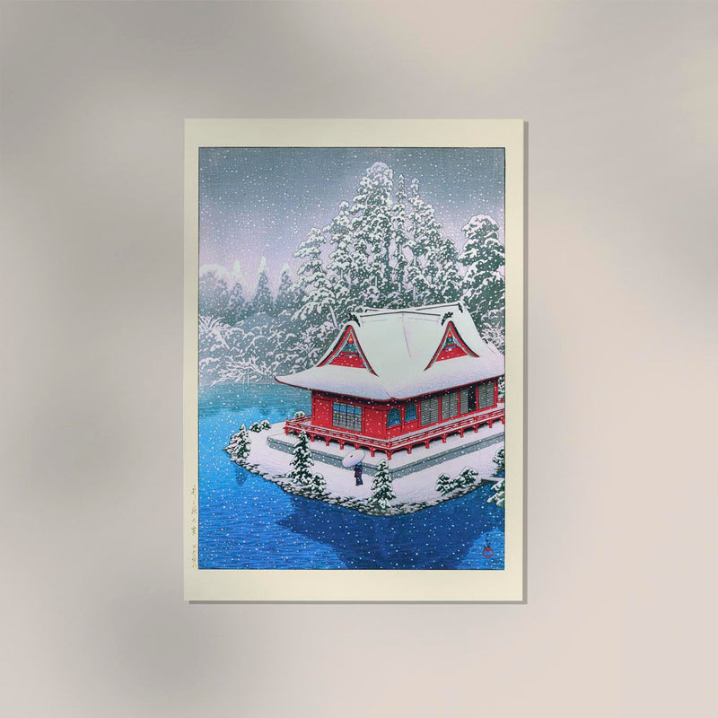 Snow at Inokashira – Fine Art Print Japanische Holzschnittkunst Hasui Kawase — Ansicht 2