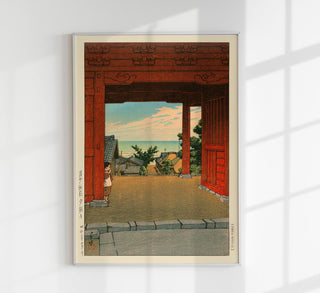 Tamon Temple at Hamahagi by Hasui – Japanische Kunst | Fine Art Print | UV-resistent