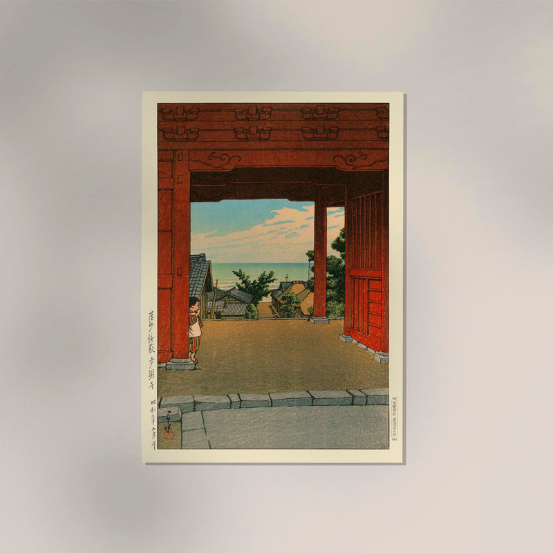 Tamon Temple at Hamahagi by Hasui – Japanische Kunst Fine Art Print UV-resistent — Ansicht 2