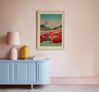 „View of an Azalea Garden and Mt Fuji“ von Hasui – japanischer Kunstdruck — Ansicht 2