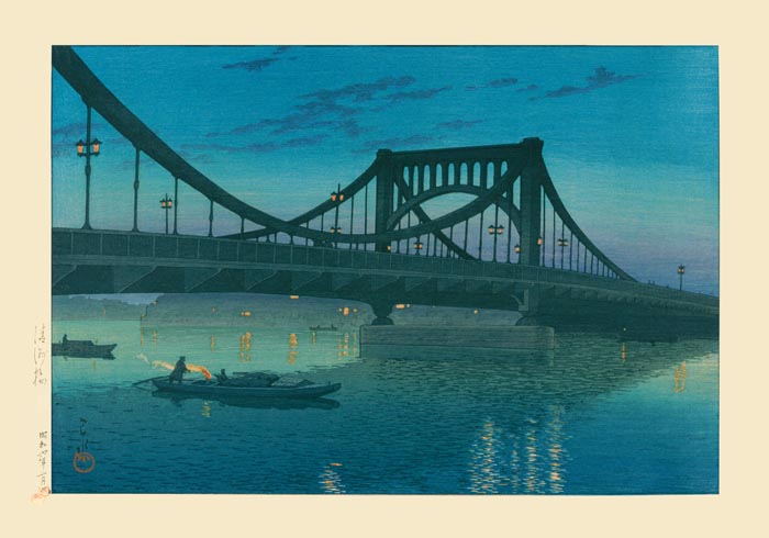 Kiyosu Bridge – Fine Art Canvas Print von Kawase Hasui, Shin-Hanga — Ansicht 3