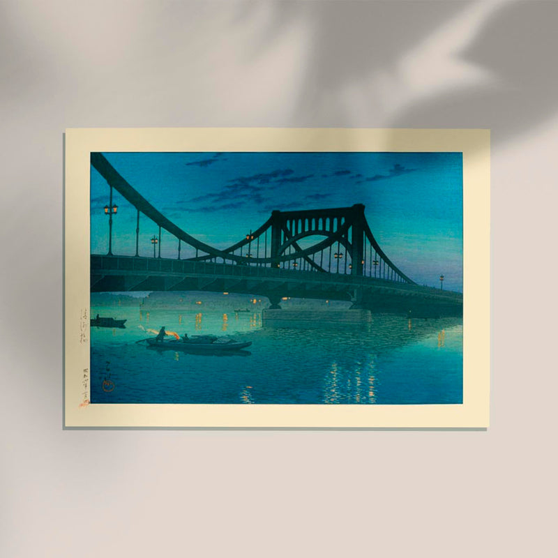 Kiyosu Bridge – Fine Art Canvas Print von Kawase Hasui, Shin-Hanga — Ansicht 2