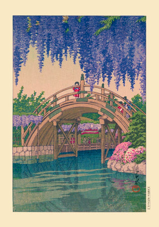 Girl on Bridge by Hasui – Fine Art Print | UV-Resistant | Canvas Edition
