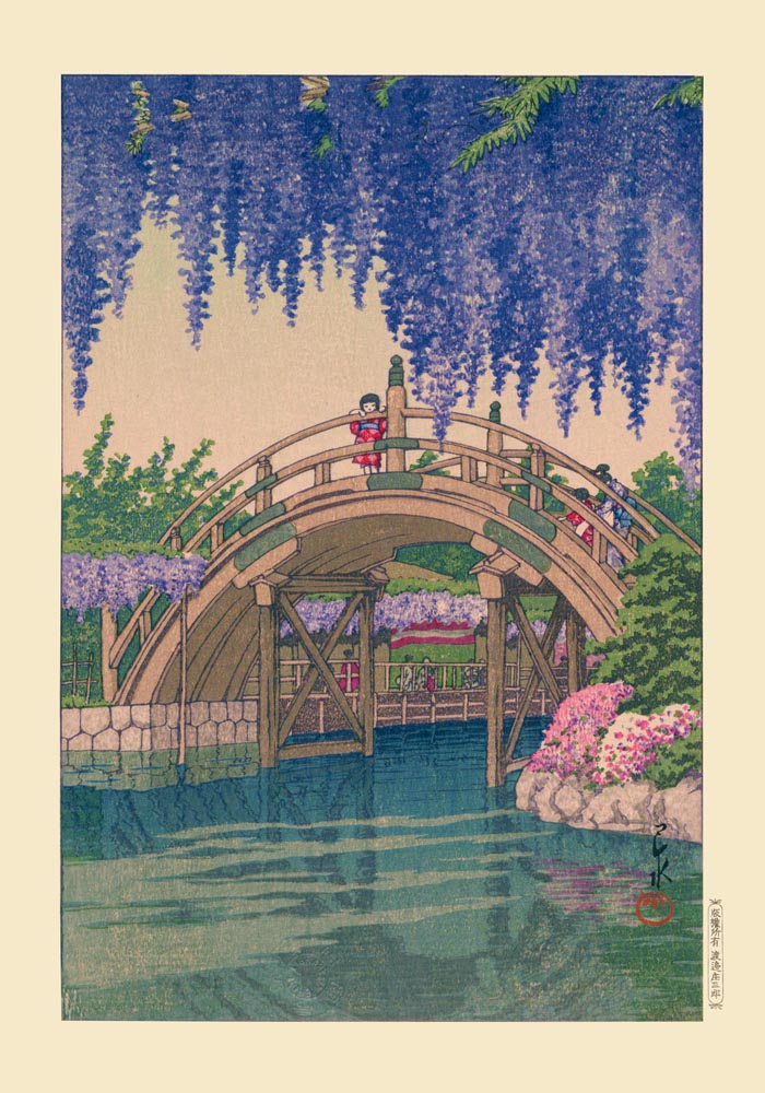 Girl on Bridge by Hasui – Fine Art Print | UV-Resistant Canvas — Ansicht 3
