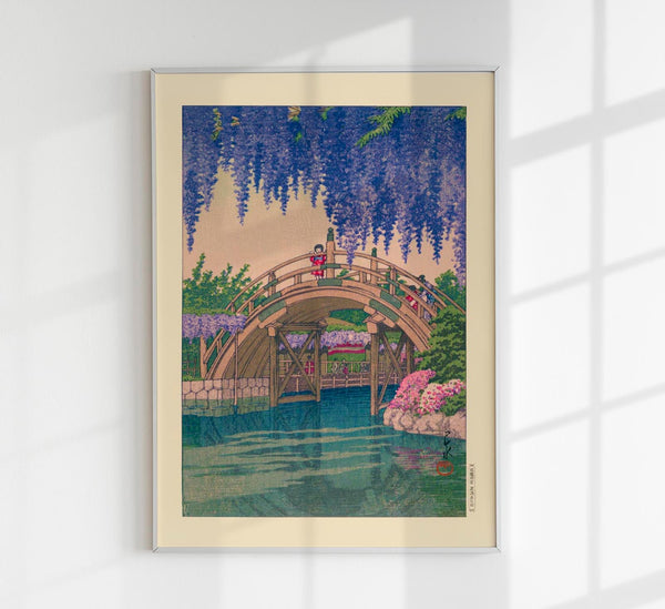 Girl on Bridge by Hasui – Fine Art Print | UV-Resistant Canvas