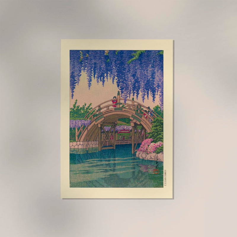 Girl on Bridge by Hasui – Fine Art Print | UV-Resistant Canvas — Ansicht 2