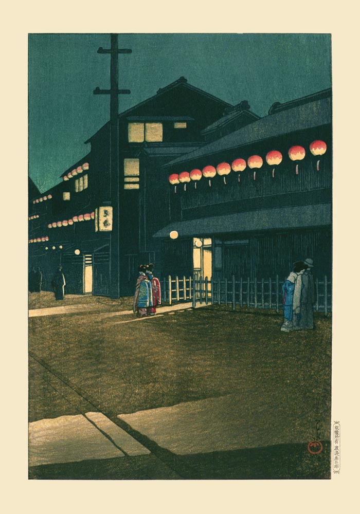 Souemoncho Night Art Print by Kawase Hasui – Japanische Nachtansicht Osaka — Ansicht 3