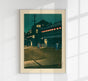 Souemoncho Night Art Print by Kawase Hasui – Japanische Nachtansicht Osaka