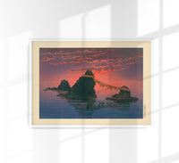 Dawn at Futamigaura – Kawase Hasui Kunstdruck | Fine Art Print Japanische Landschaftskunst — Ansicht 1