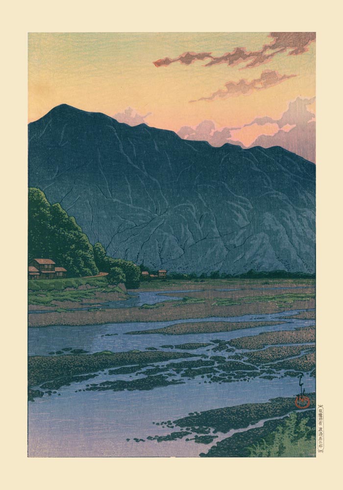 Chichibu In The Evening Art Print by Kawase Hasui – Shin‑hanga Wandbild — Ansicht 3