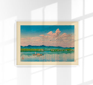 Views of the Tokaido Lake Art Print by Kawase Hasui – Fine Art Print UV-resistant Made in Berlin