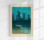 Evening Moon at Nakanoshima, Sapporo Art Print by Kawase Hasui – Wandbild Japanische Landschaft