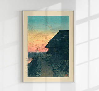 Sunset at Morigasaki Art Print by Kawase Hasui – Fine Art Print | UV-resistent | Made in Berlin