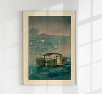 Shuzenji in Rain – Kawase Hasui Kunstdruck | Japanische Holzschnittkunst | UV-beständig — Ansicht 1
