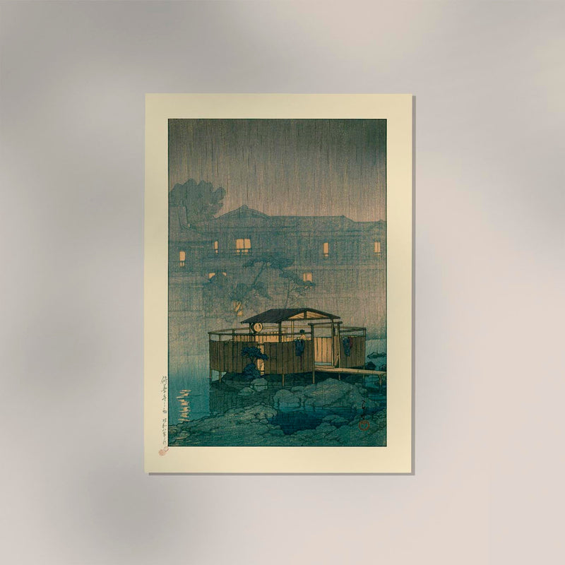 Shuzenji in Rain – Kawase Hasui Kunstdruck | Japanische Holzschnittkunst | UV-beständig — Ansicht 2