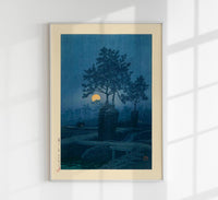 Full Moon At Gamo Art Print by Kawase Hasui – Japanese Moonlight Landscape | Fine Art Print | Canvas — Ansicht 1