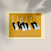 7 Yellow Japanese Red Crown Crane with Borders – Fine Art Print by Ogata Korin — Ansicht 3