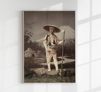 Pilgrim Going Up to Fujiyama by Kimbei – Vintage Kunstdruck — Ansicht 1