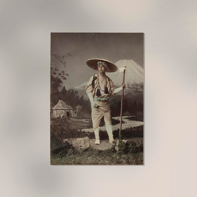 Pilgrim Going Up to Fujiyama by Kimbei – Vintage Kunstdruck — Ansicht 2