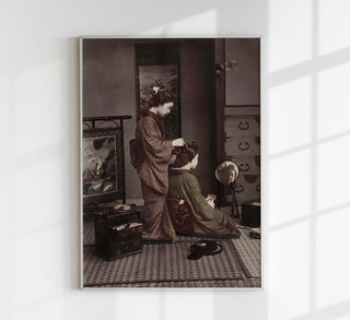 Hair Dressing by Kimbei – Art Print Vintage Photography