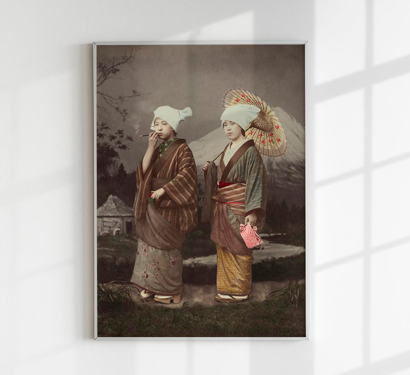 Japanese Travelers by Kimbei – Vintage Fotografie Poster — Patroa Studio