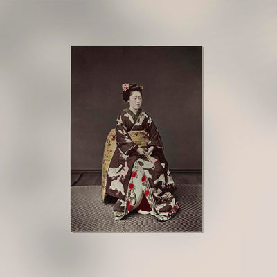 Woman Posing by Kimbei – Japanese Photo Art Handcrafted Berlin