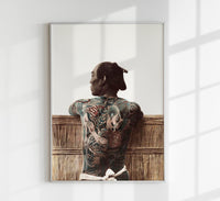 Japanese man with tattoo by Kimbei – Vintage Photography Poster — Ansicht 1